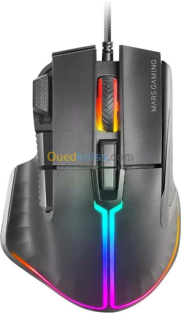 SOURIS MARS GAMING MM-XT BLACK / WHITE WIRED ( 12400 DPI )