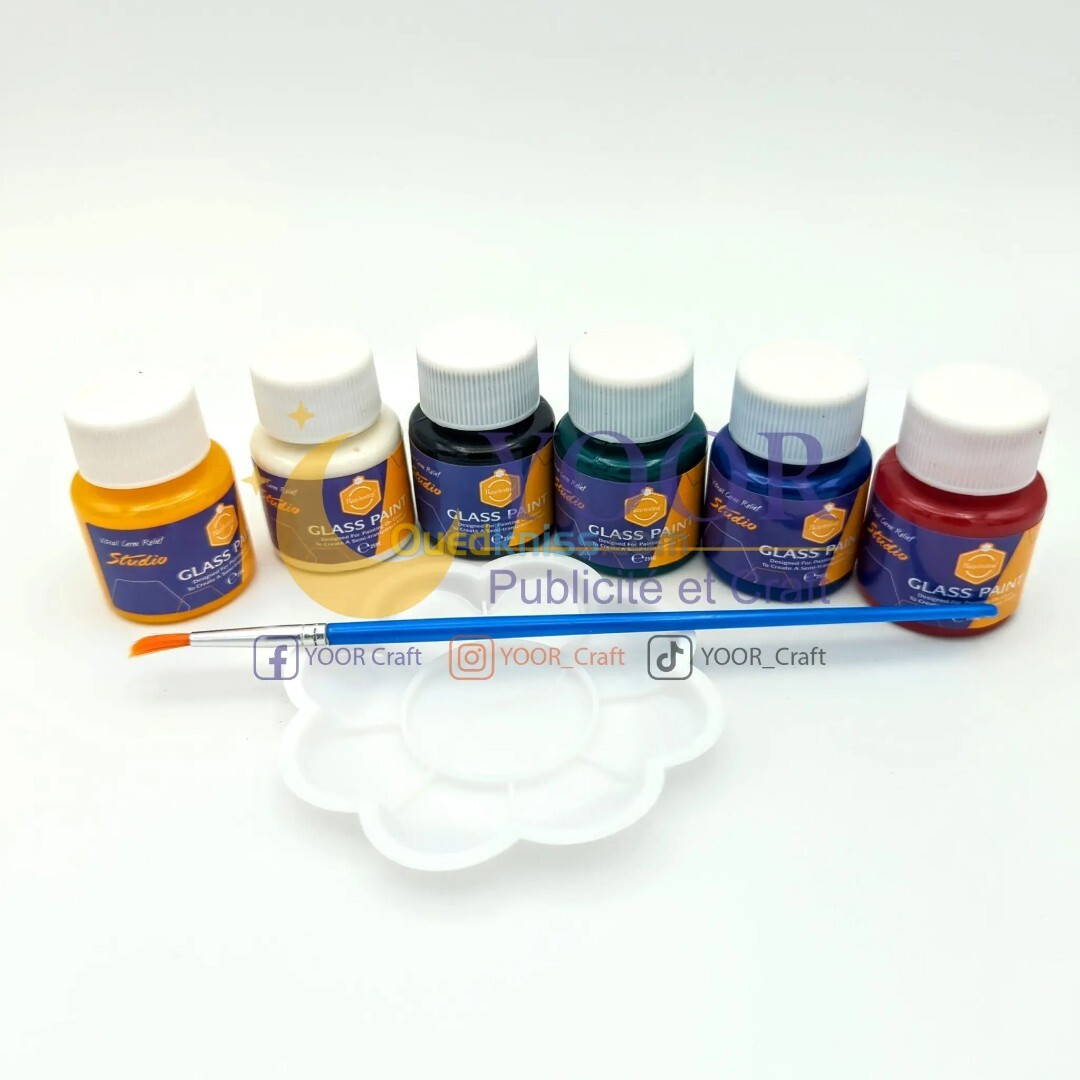 kit peinture sur verre طقم ألوان للزجاج