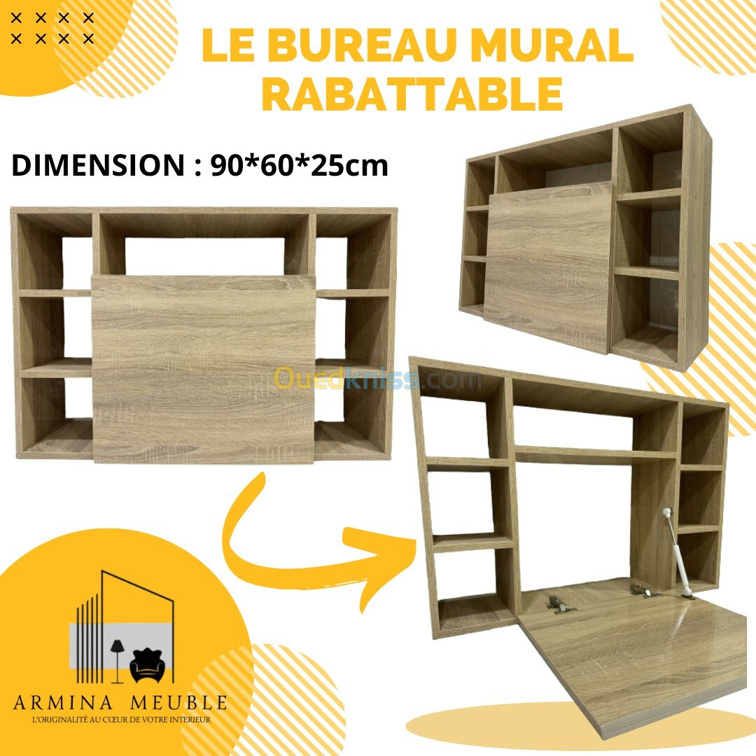 bureau mural rabattable