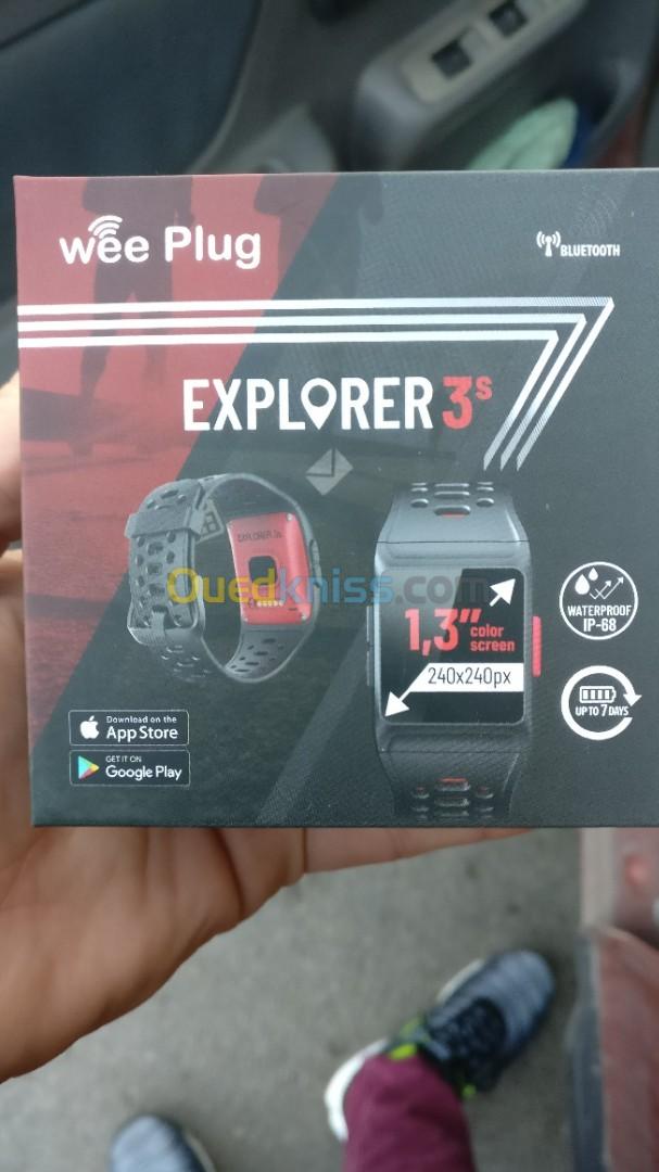 Montre Connectée-GPS - Cardio - Bluetooth - Multisports - IP68 - Noir/Rouge WEE PLUG Explorer 3s