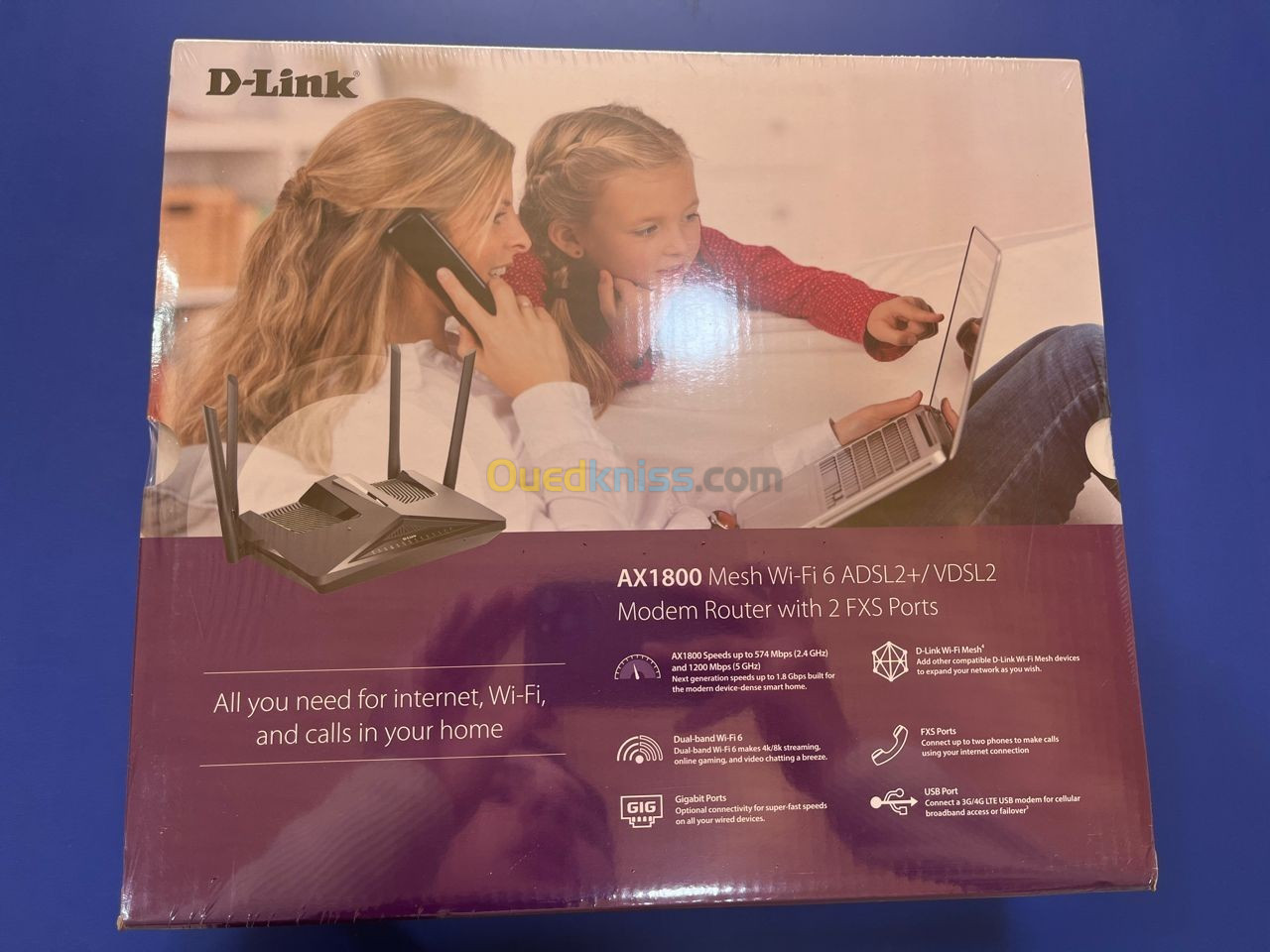 D-Link DSL-X1852E Modem Router Wi-Fi 6 AX1800 VDSL2/ADSL2+