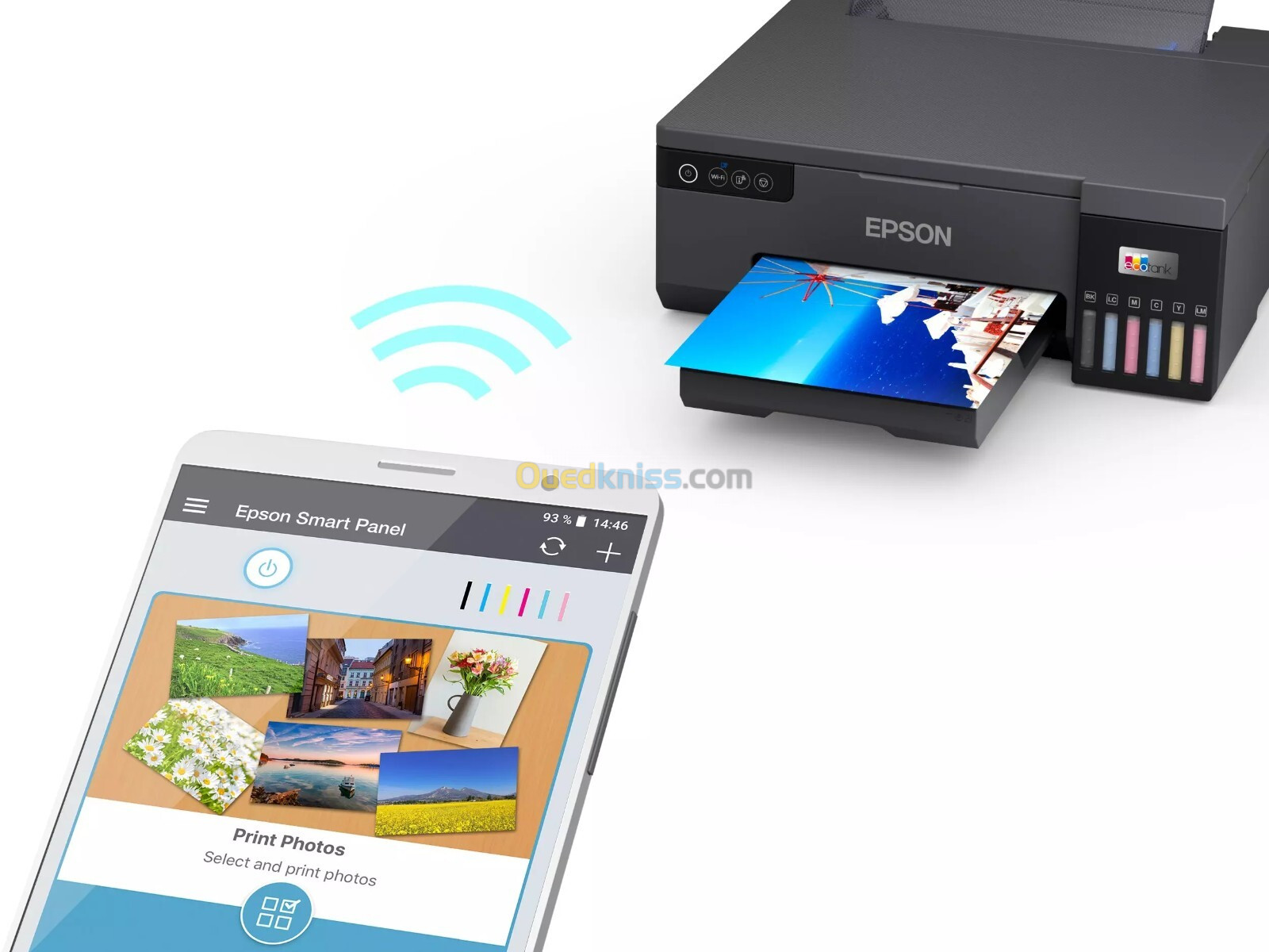 Imprimante Epson EcoTank L8050 Imprimante + impression sur cartes PVC Connectivité: WI-FI