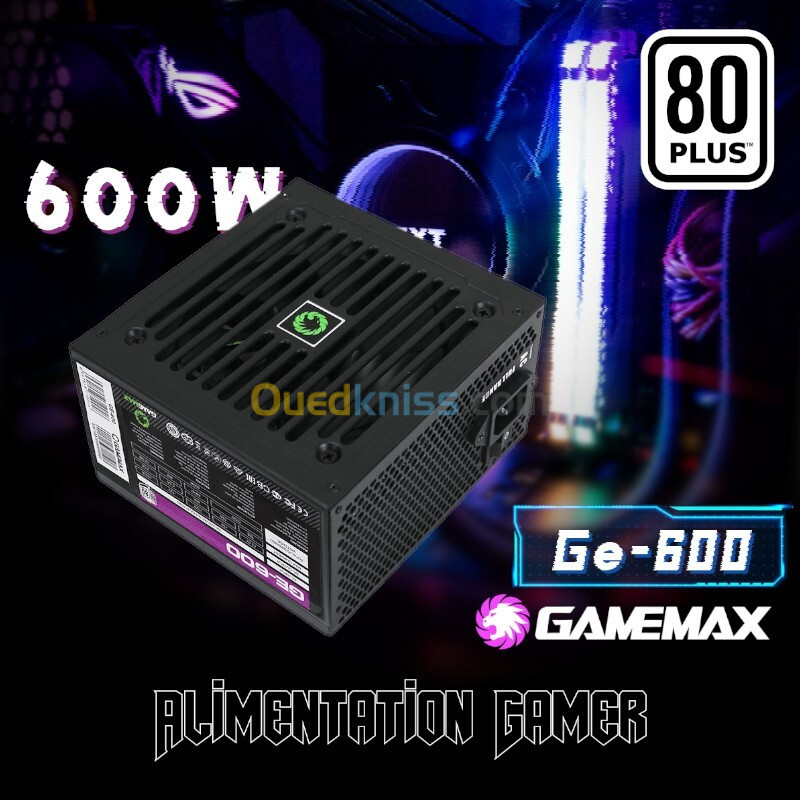 Alimentation Gamer 600W GAMEMAX GE-600 Silent Ventilo