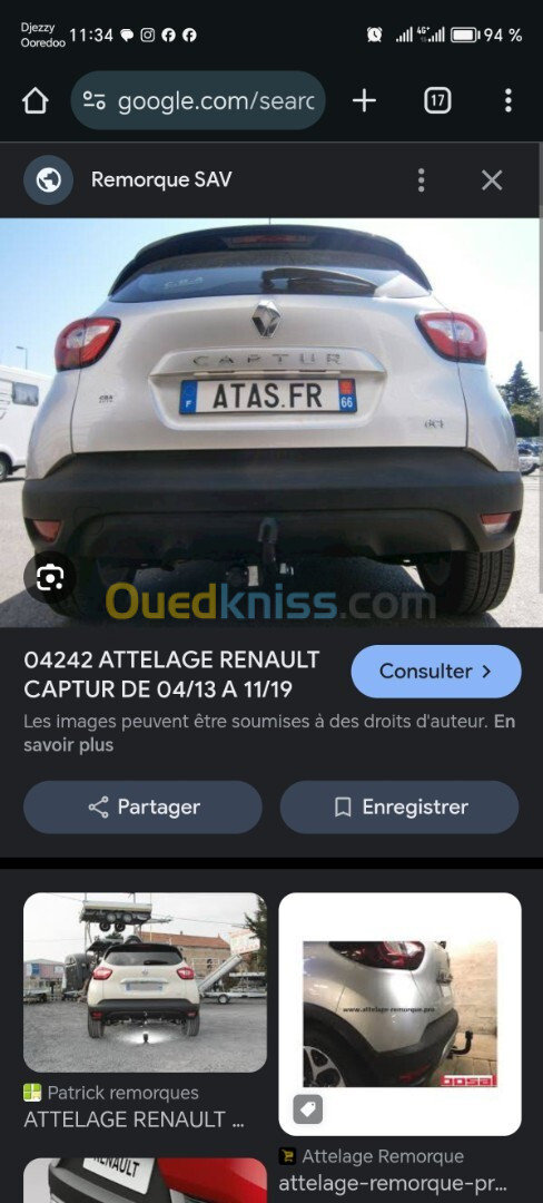 Attelage renault capture d'origine 