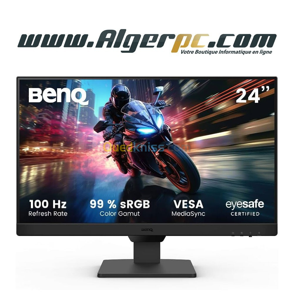 Ecran BenQ GW2490 24 Pouces/Full HD/Dalle IPS W-Led/16:9eme/5 ms/HDMI/D