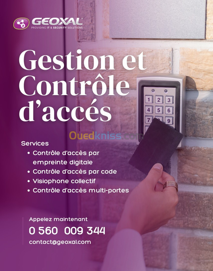 Gestion Contrôle D'accès - Empreinte Digitale, Badges  | GEOXAL