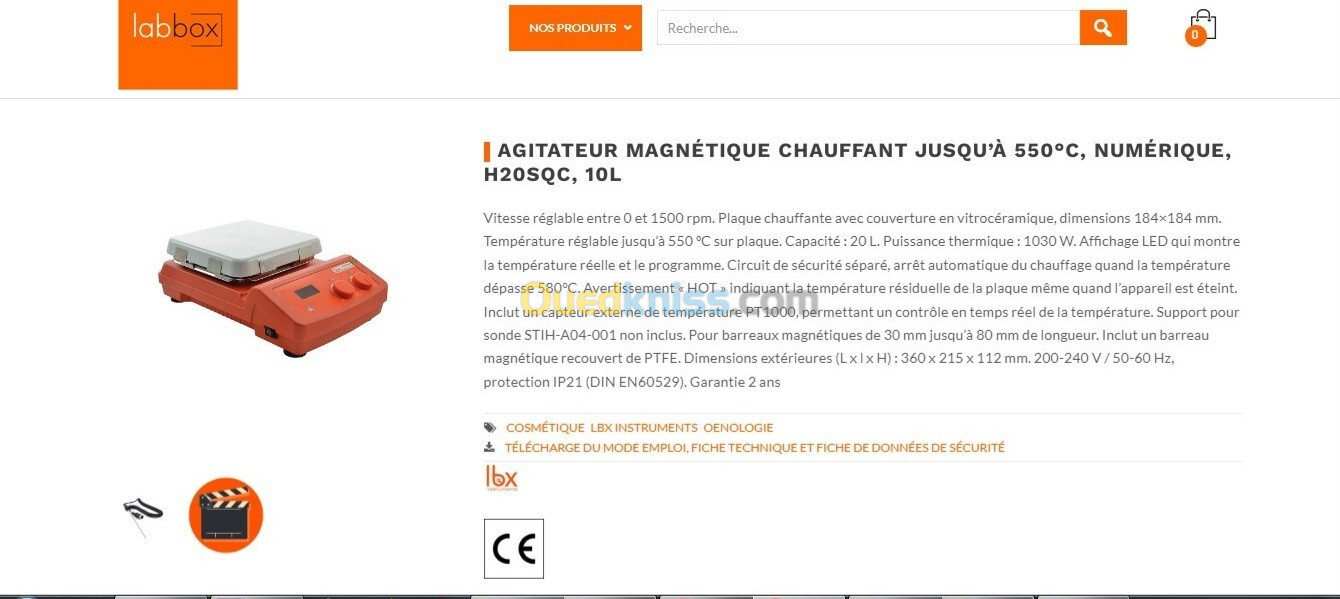 Agitateur magnétique chauffant 550c