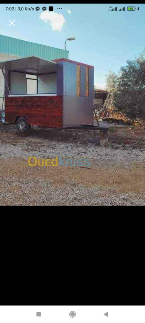 Fabrication des cabinets et kiosque les chalets, les restaurants, les cafétéria mobile 