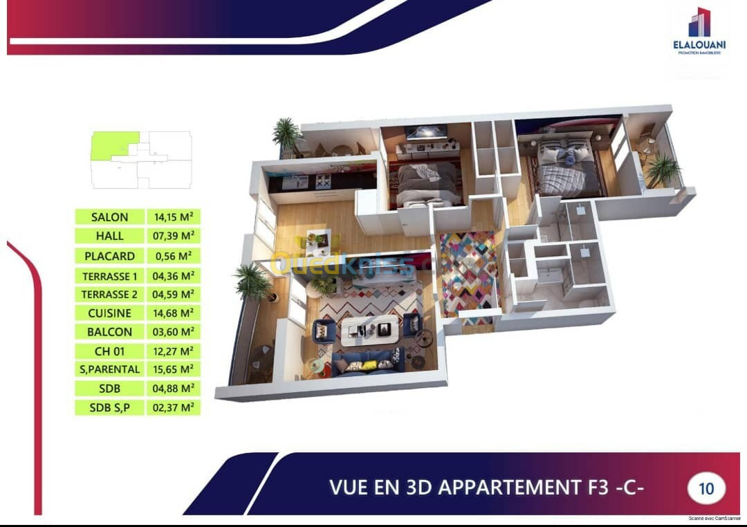 Vente Appartement F3 Oran Oran