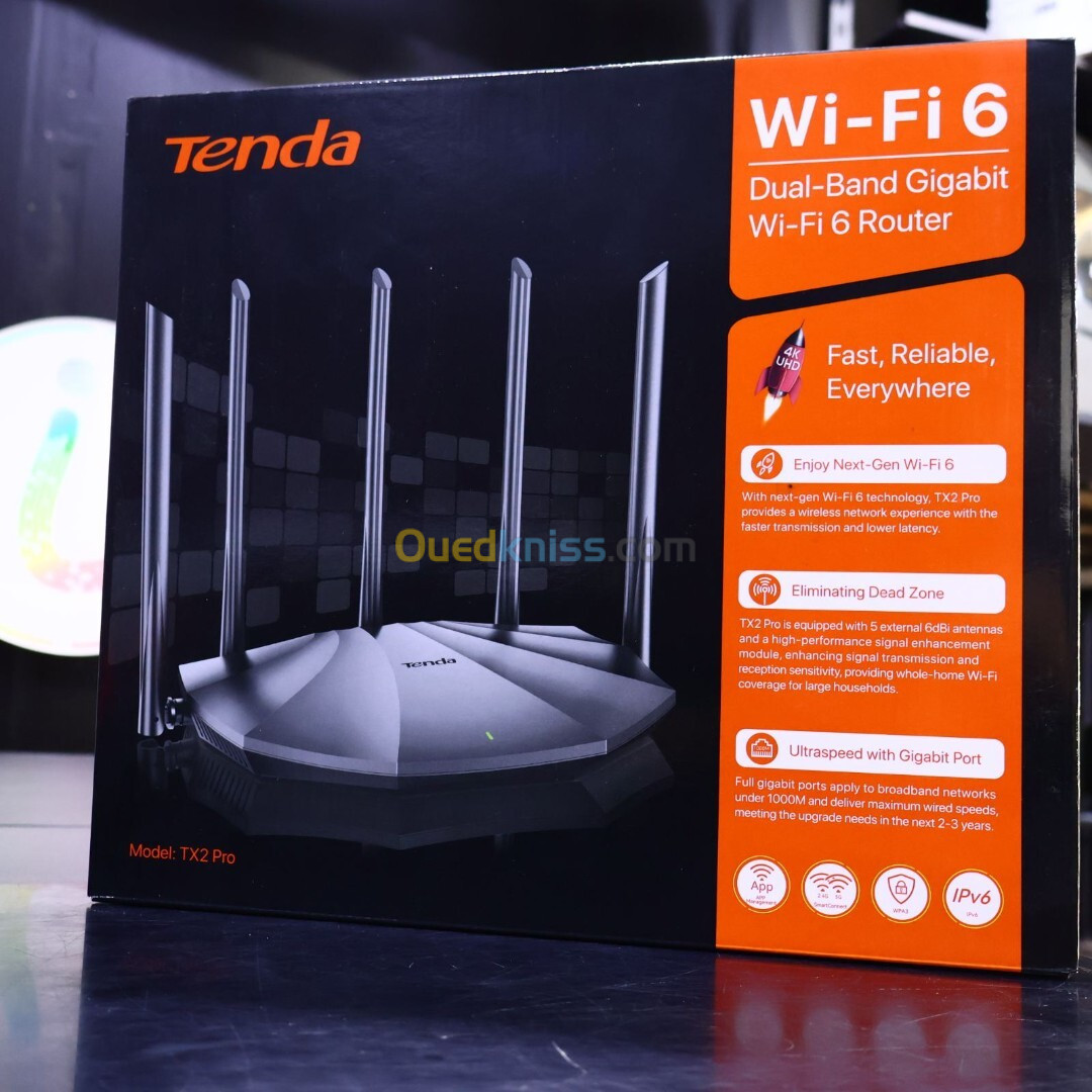 Tenda TX2-PRO Dual-Band Gigabit Wi-Fi 6 Router