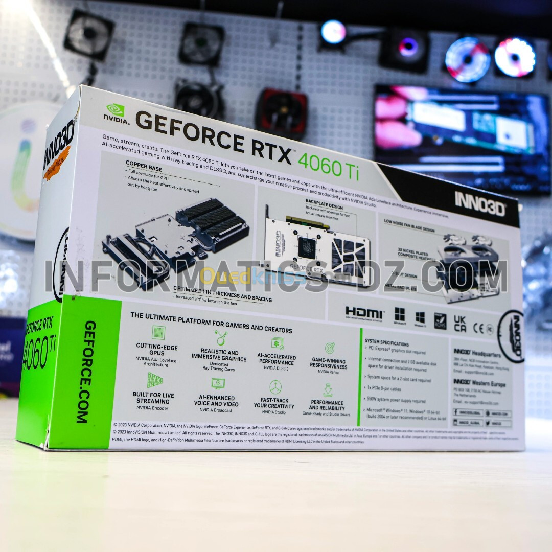 INNO3D GeForce RTX 4060 Ti 8GB TWIN X2 OC WHITE