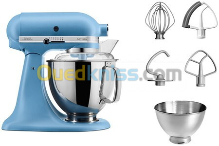 PETRIN KITCHEN AID  ARTISAN AVEC ACCESSOIRES 4.8 L BLEU VELVET