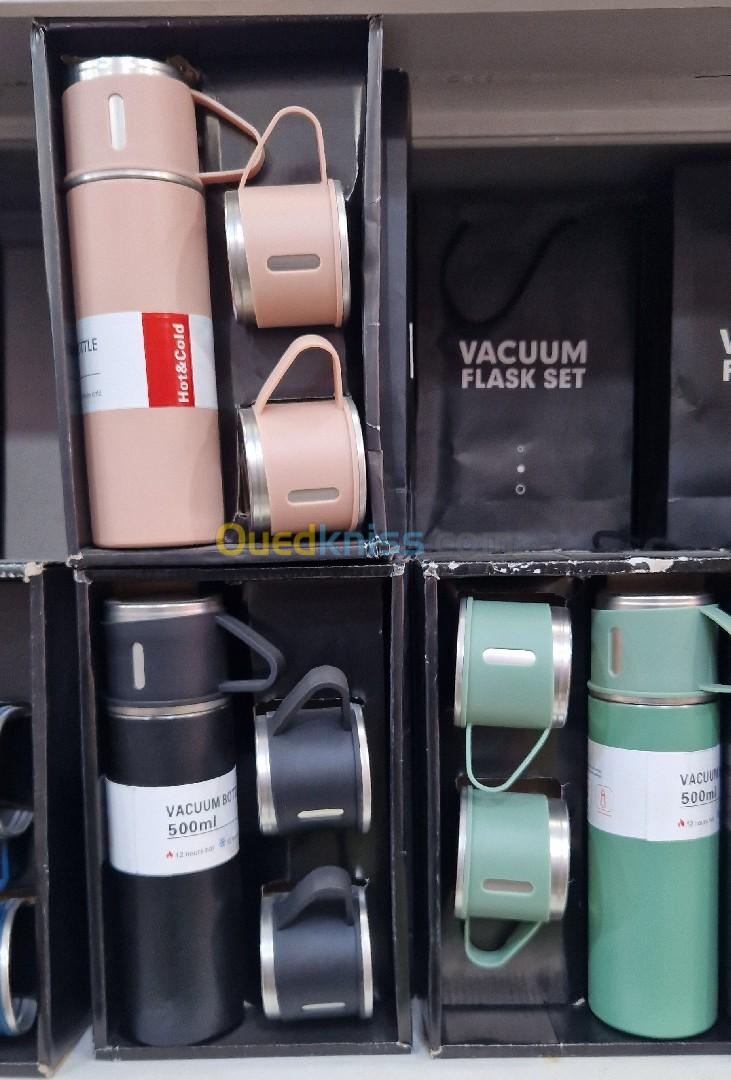 Ensemble de Tasses & Thermos Double Couche En Acier Inoxydable 500 mL