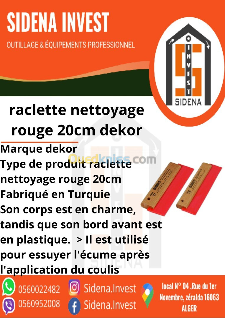 Raclette Nettoyage Rouge 20 Cm  DEKOR