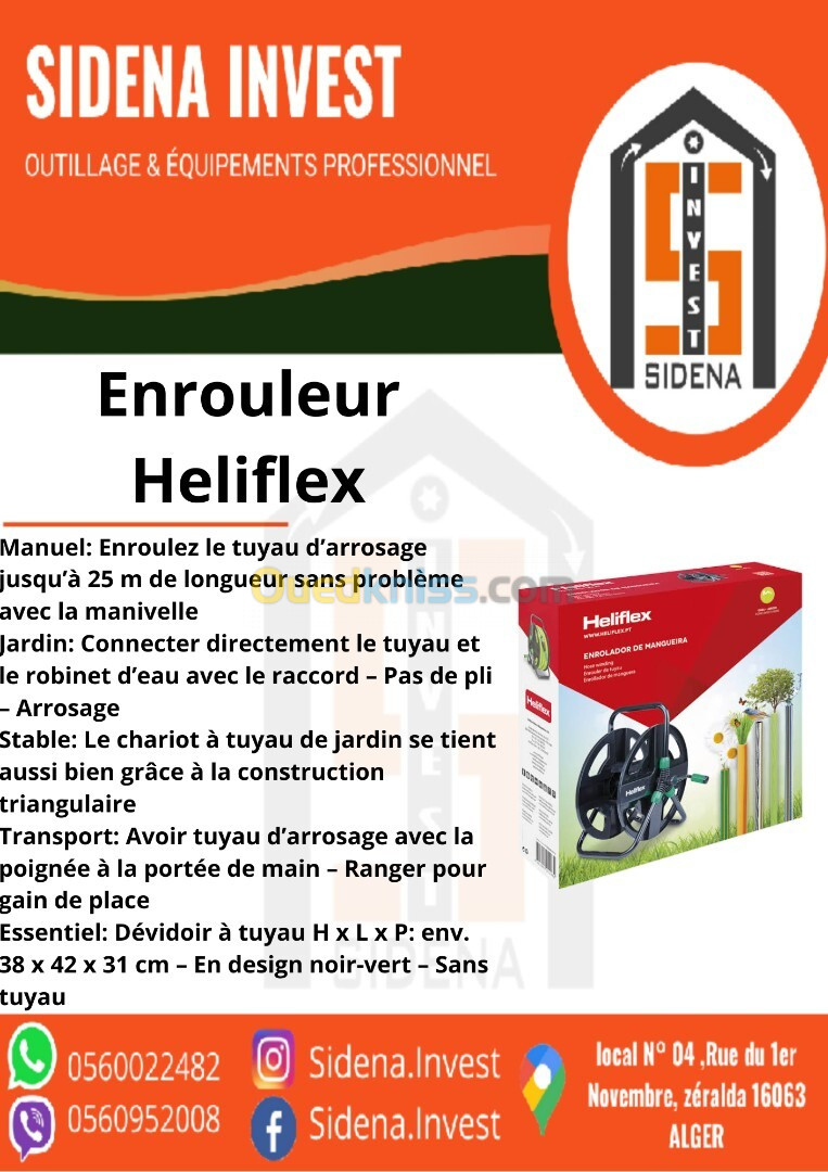 Enrouleur tuyau manuel Heliflex