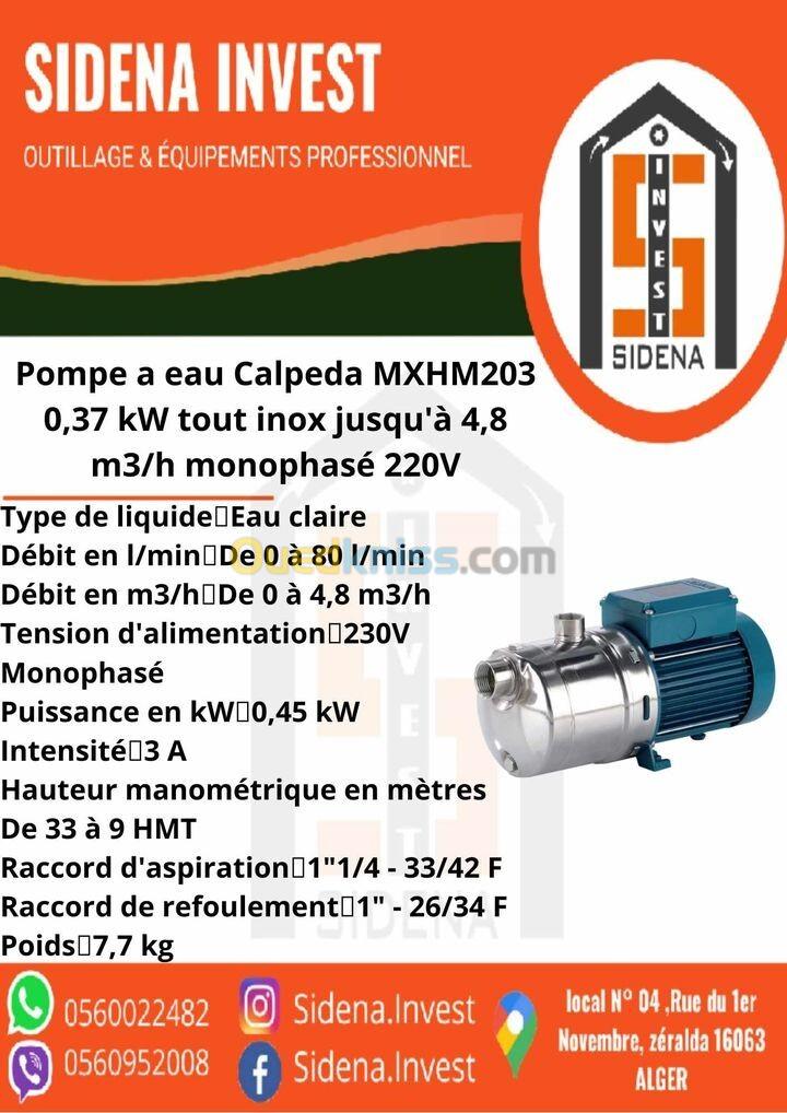 pompes multicellulaires horizontales monobloc en acier inoxidable MXHM 203 CALPEDA