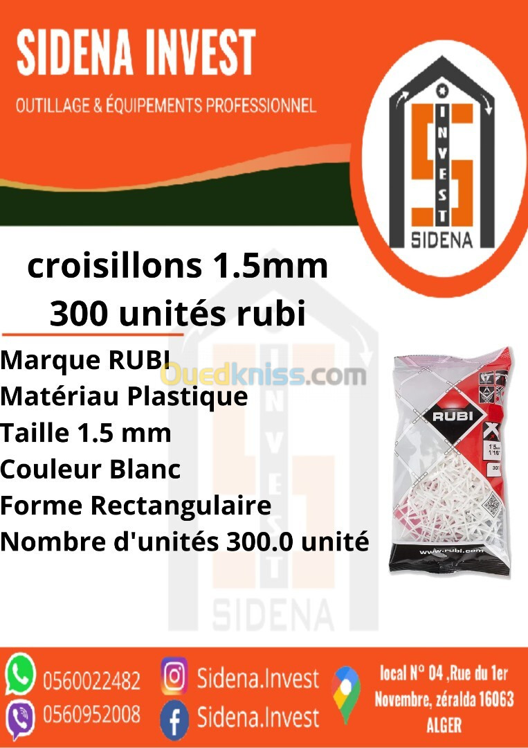 croisillons 1.5 mm 300 unites RUBI