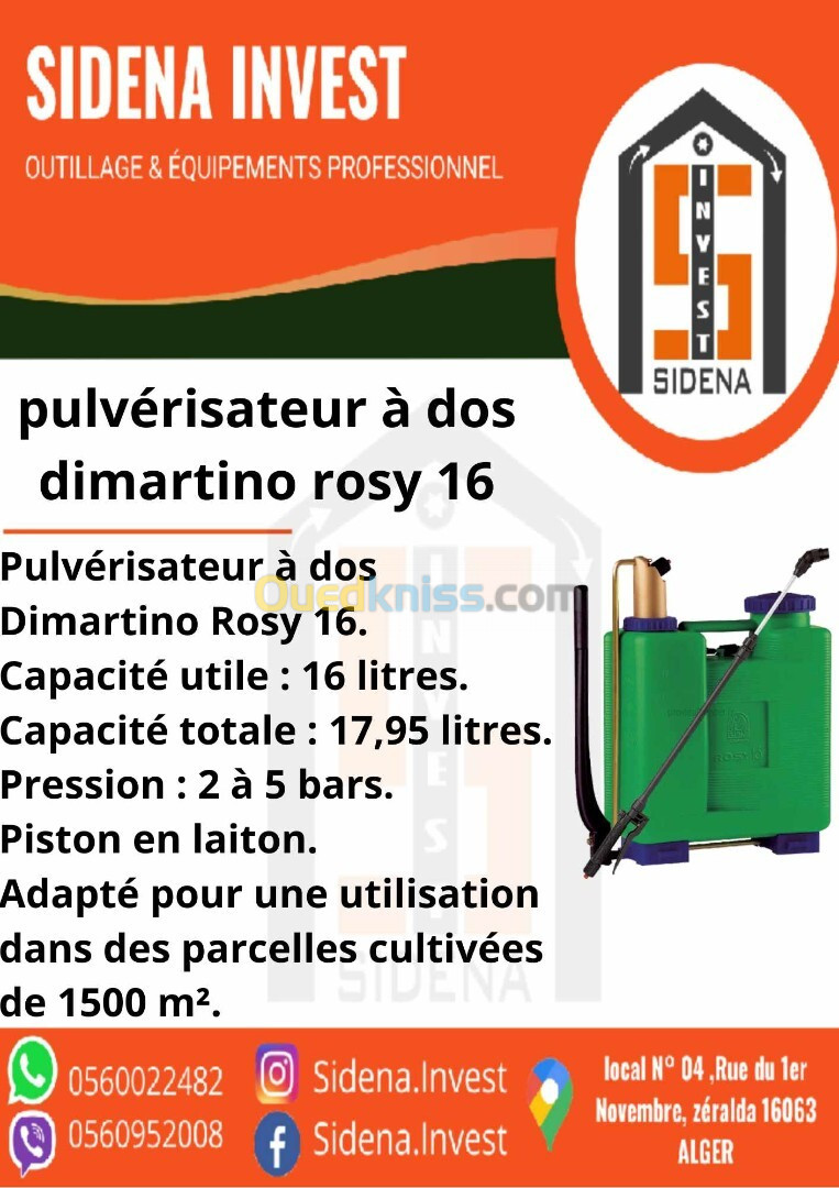 Pulvérisateur à dos Dimartino Rosy 16