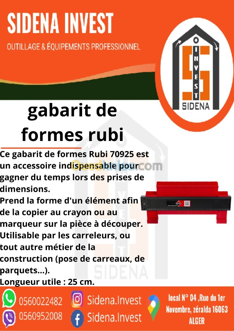 gabarit de formes RUBI 