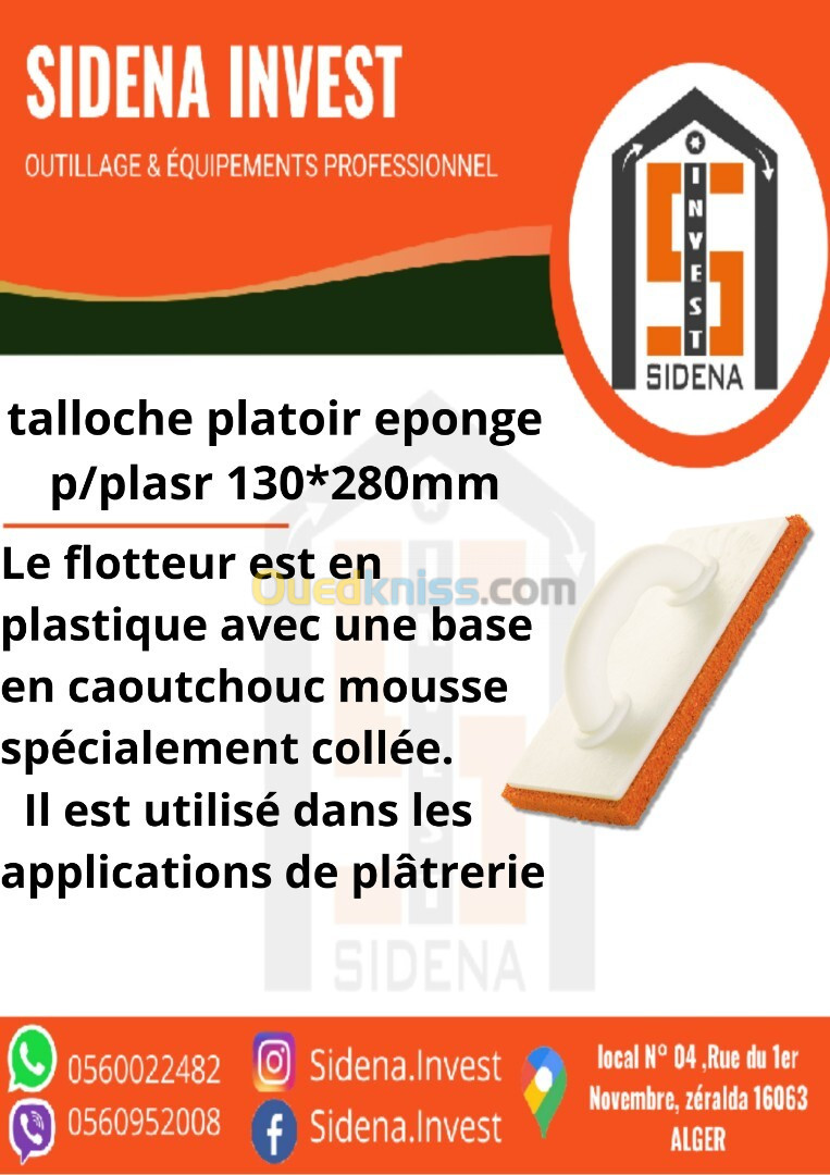 Taloche Platoir Eponge P/Plast 130*280  DEKOR