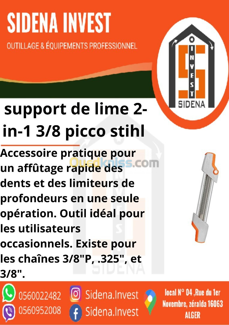 lime stihl 3/8 picco / support de lime 2 in 1 3/8p