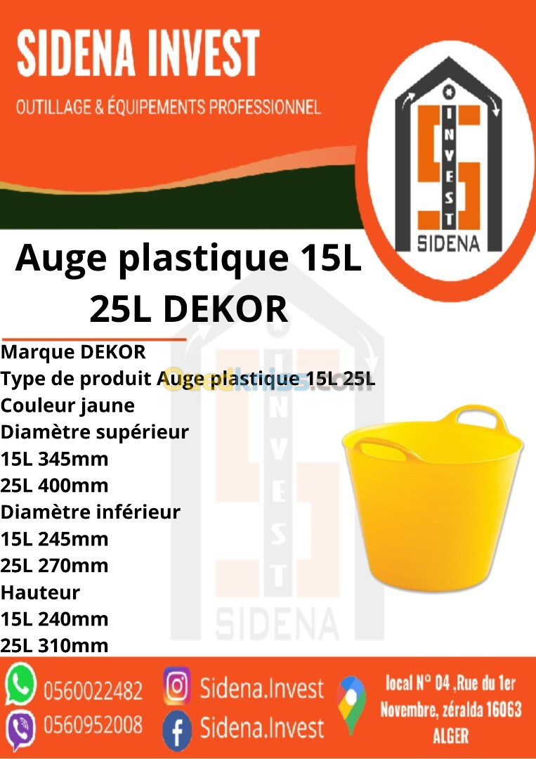  Auge Platre Jaune 15L 25L DEKOR