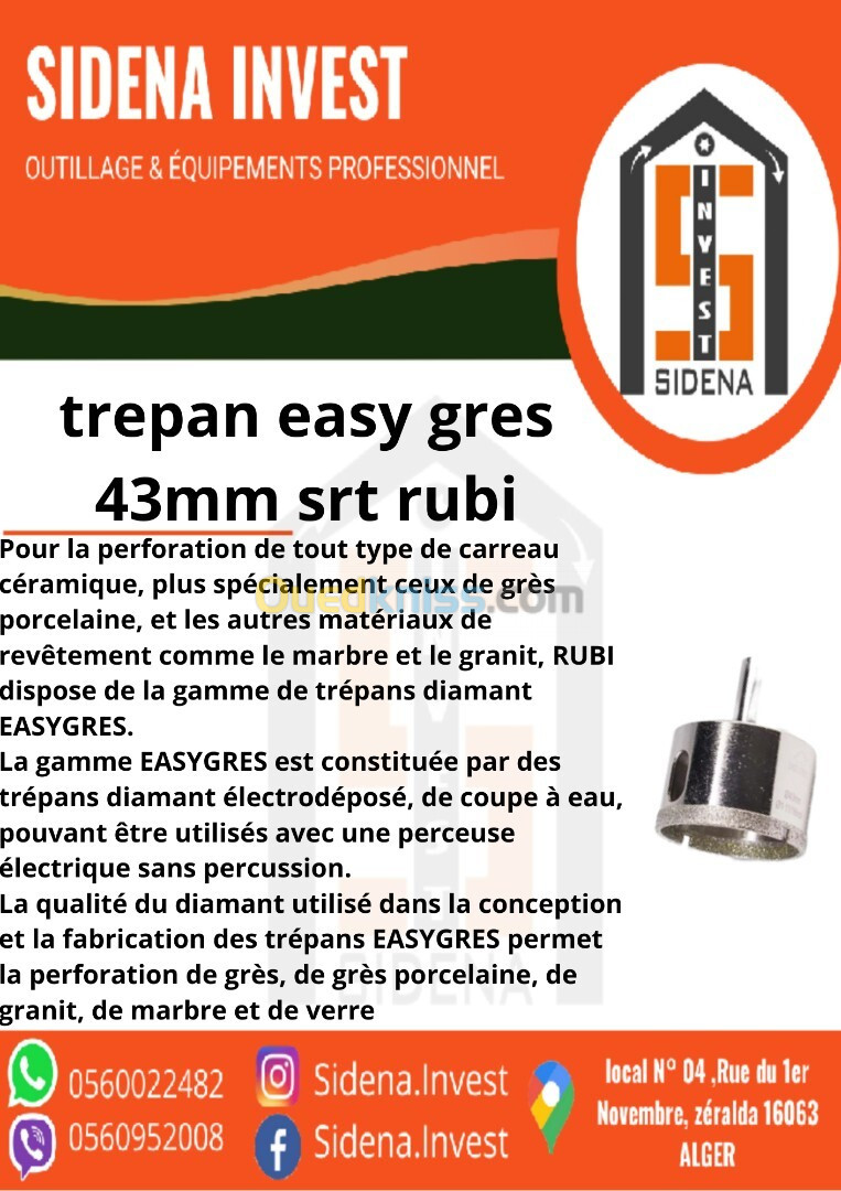 Trépan  easy gres 43 mm SRT RUBI