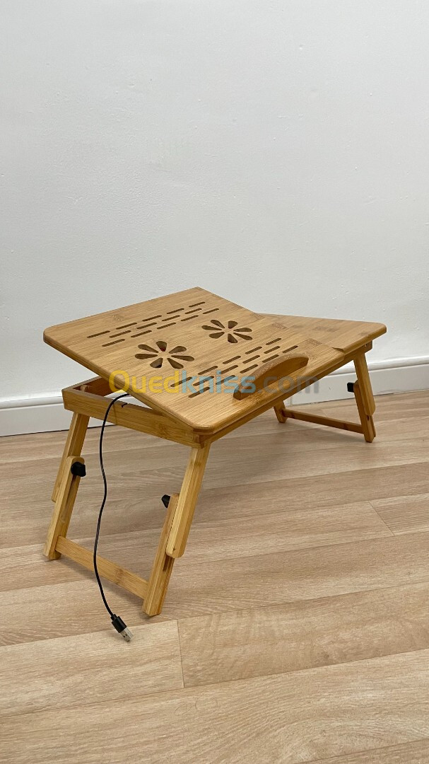 Table PC En Bois + Ventilo