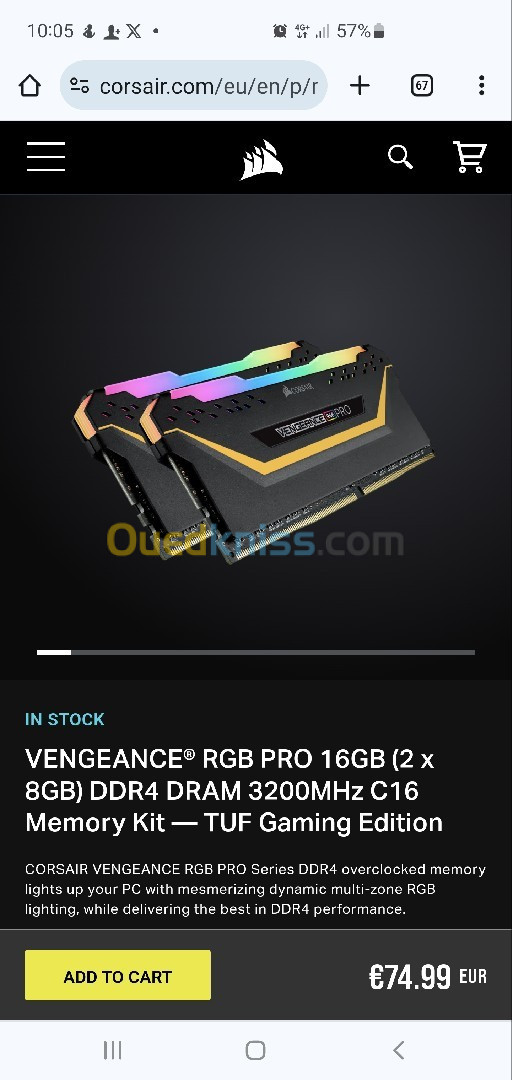 Corsair kit ram à vendre