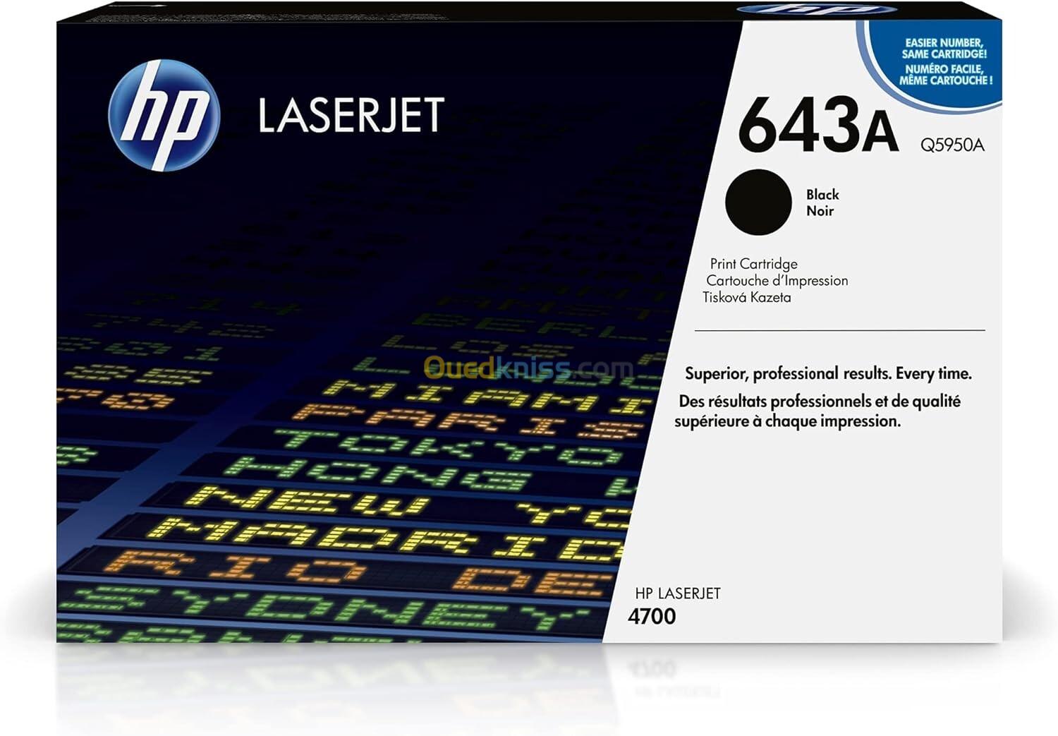 TONER HP 4700 REF 643A YELLOW+NOIR ORIGINAL 