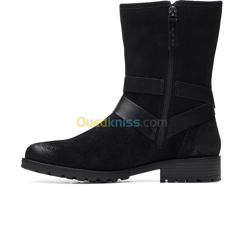 CLARKS Clarkwell Mid Black WLined Lea