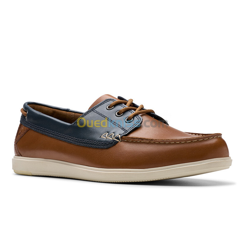 CLARKS Bratton Boat Dark Tan Combi