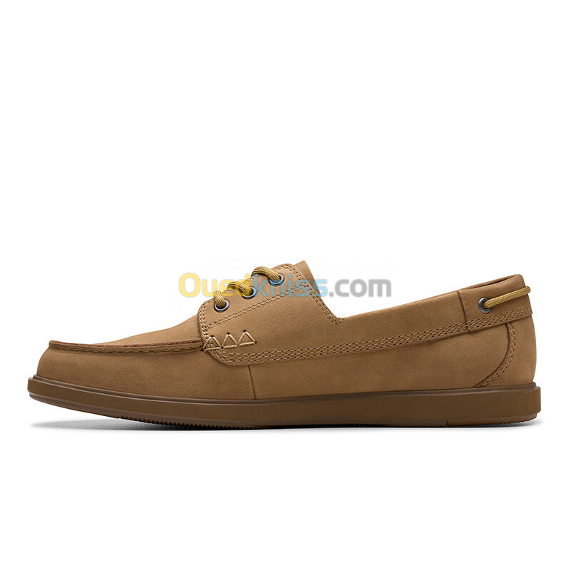 CLARKS Bratton Boat Dark Sand Nubuck