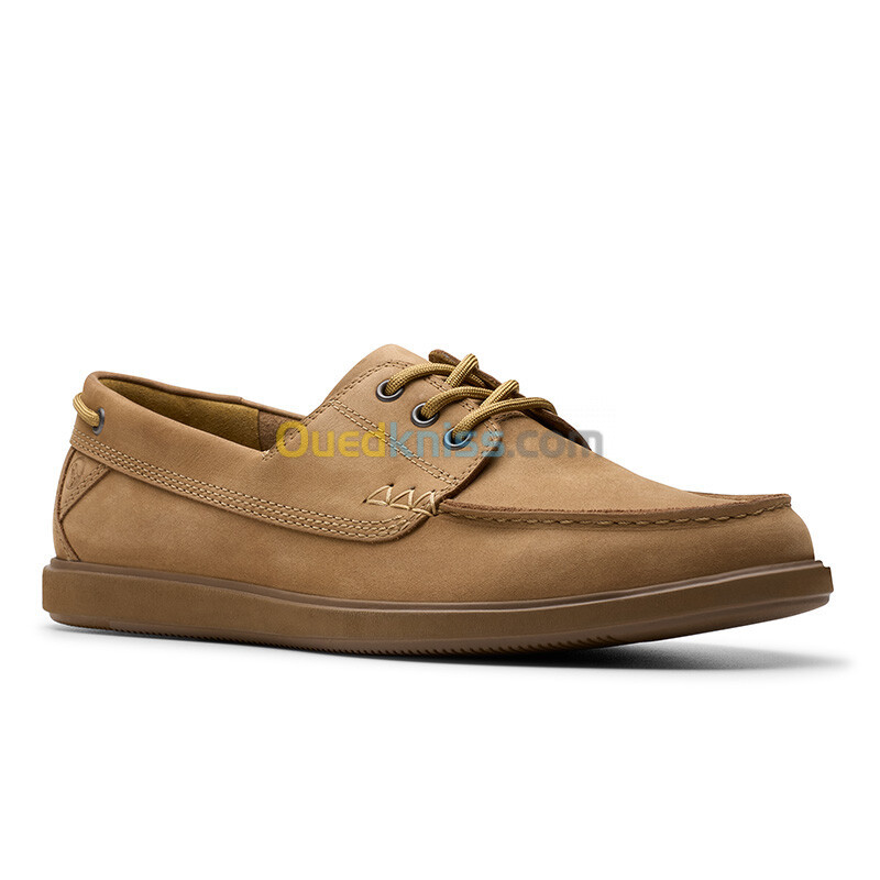 CLARKS Bratton Boat Dark Sand Nubuck