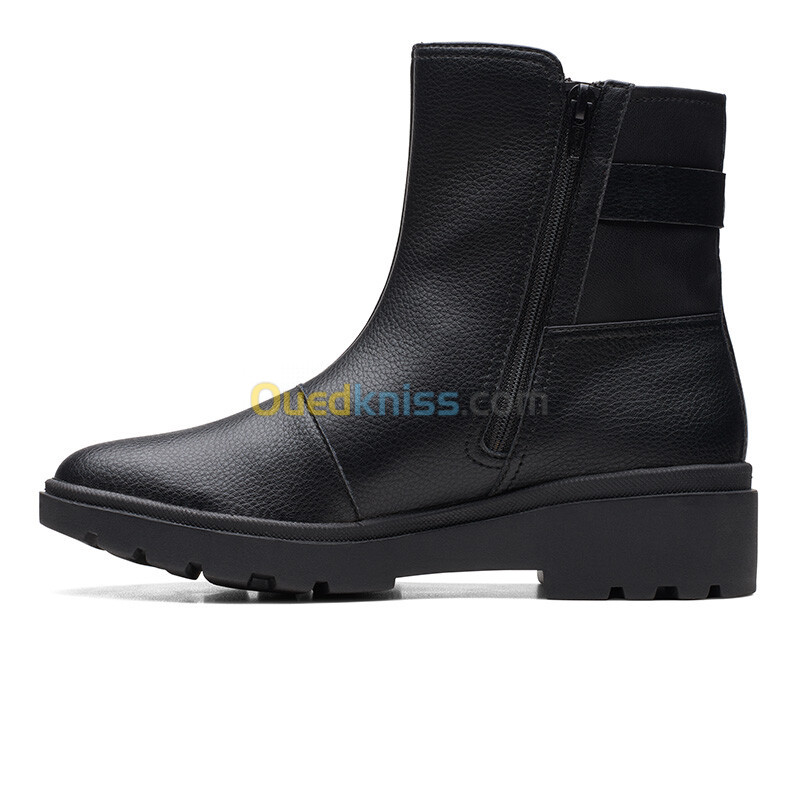 CLARKS Calla Mid Black Leather