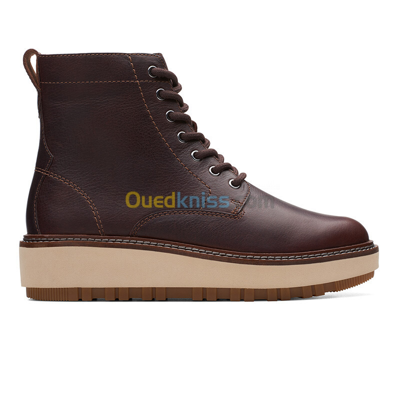 CLARKS OriannaW Lace Dark Brown Lea