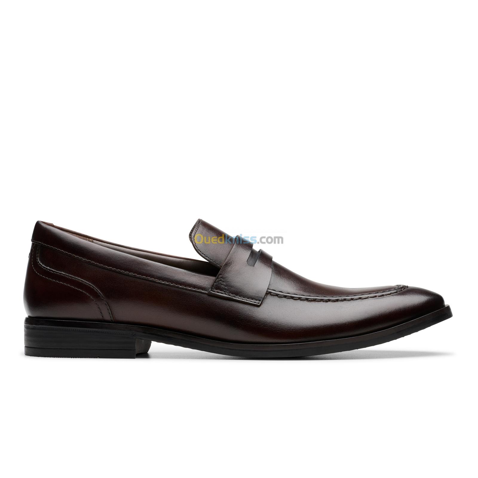 CLARKS Brandon Step Dark Brown Lea