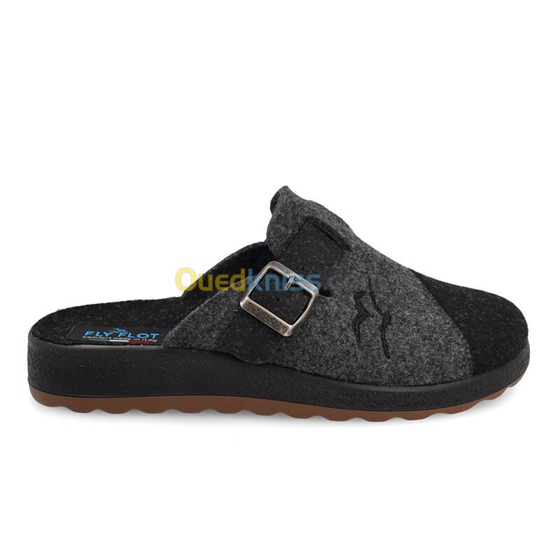 FLY FLOT Cloth Man Slipper Black