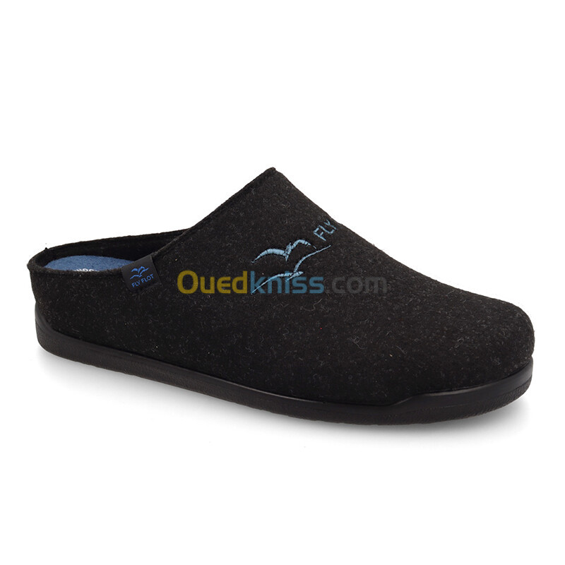 FLY FLOT Cloth Man Slipper Black