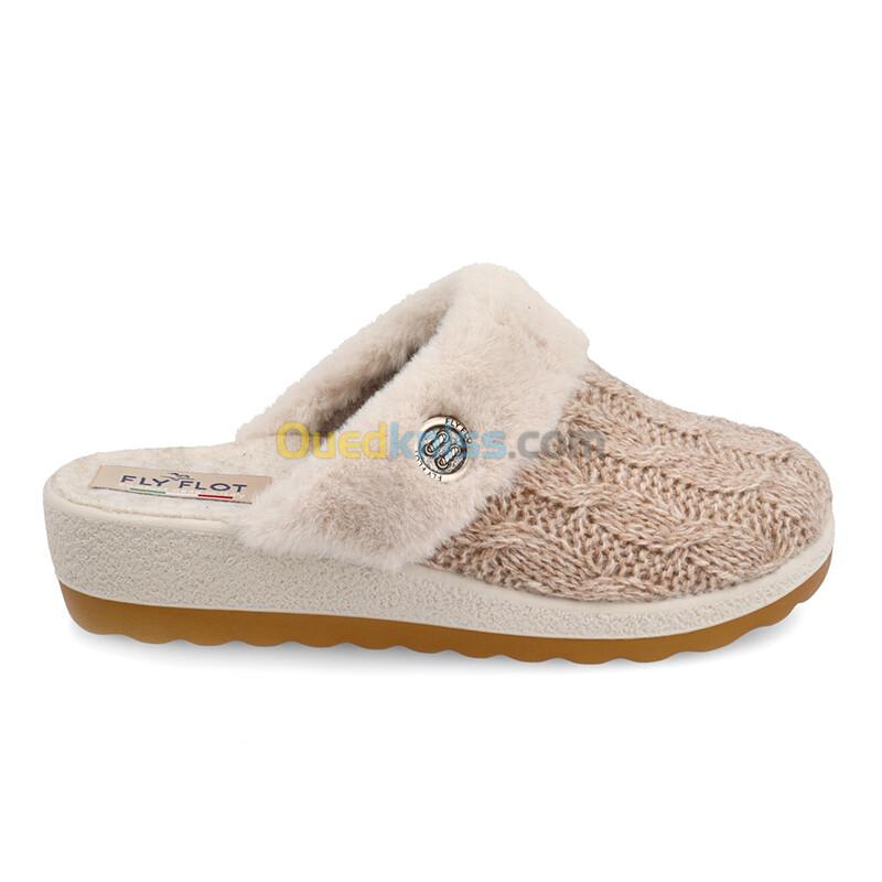 FLY FLOT Cloth Woman Slipper Beige