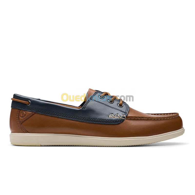 CLARKS Bratton Boat Dark Tan Combi