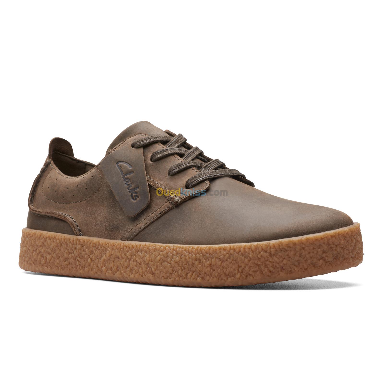 CLARKS Streethilllace Dark Olive Lea