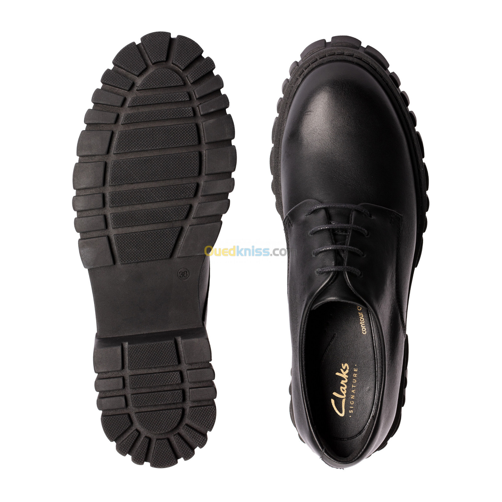 CLARKS Page Walk Black Leather