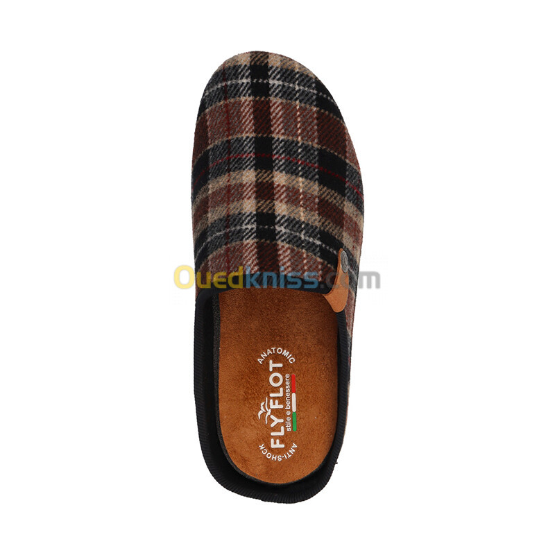 FLY FLOT Cloth Man Slipper Brown