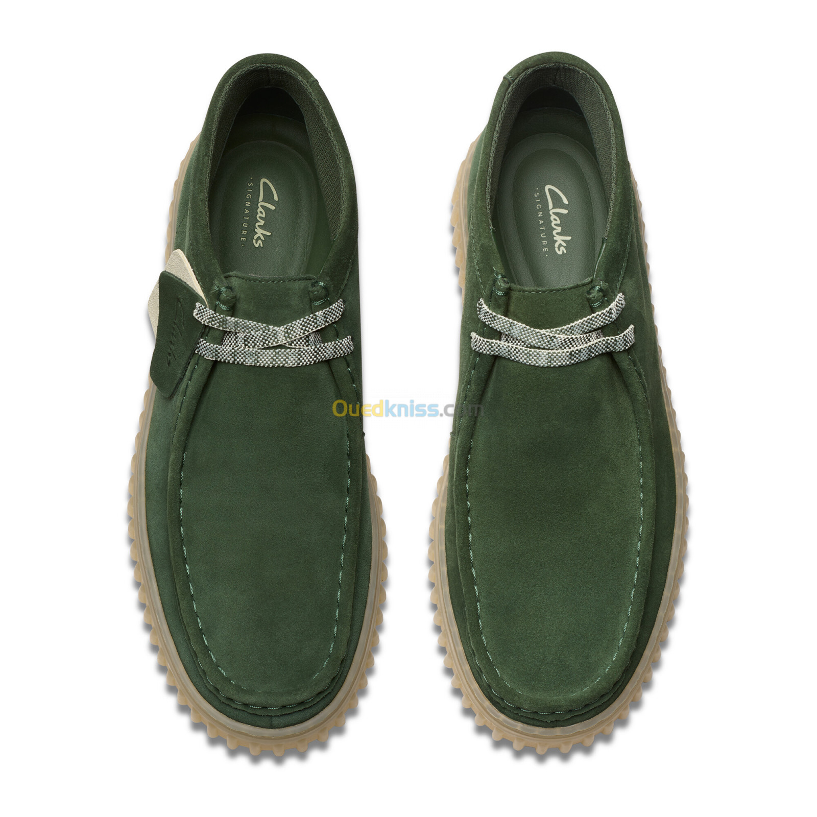 CLARKS Torhill Hi Dark Green Suede