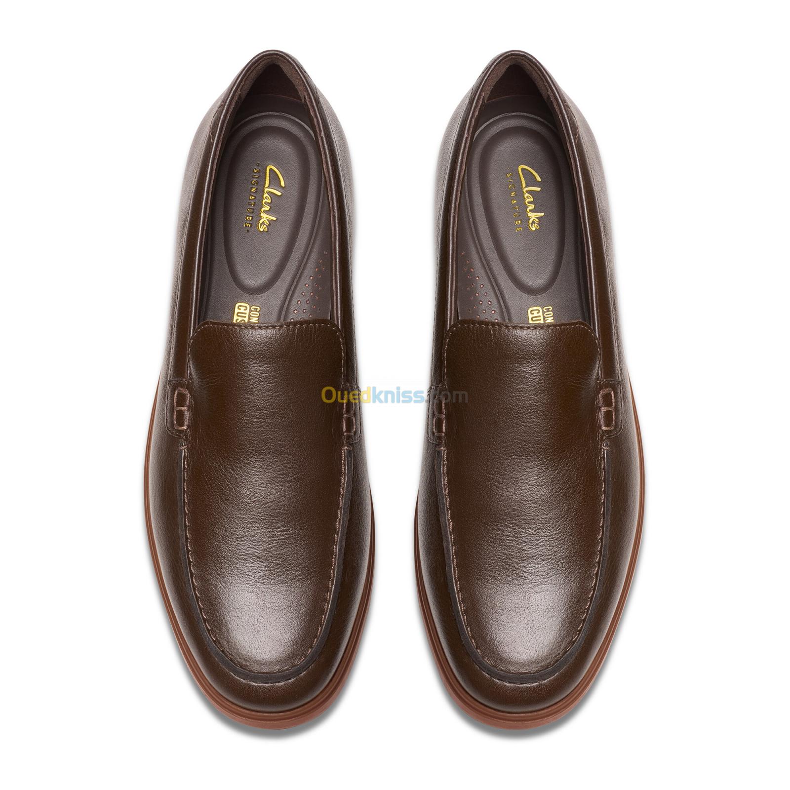 CLARKS Torford Easy Dark Brown Lea