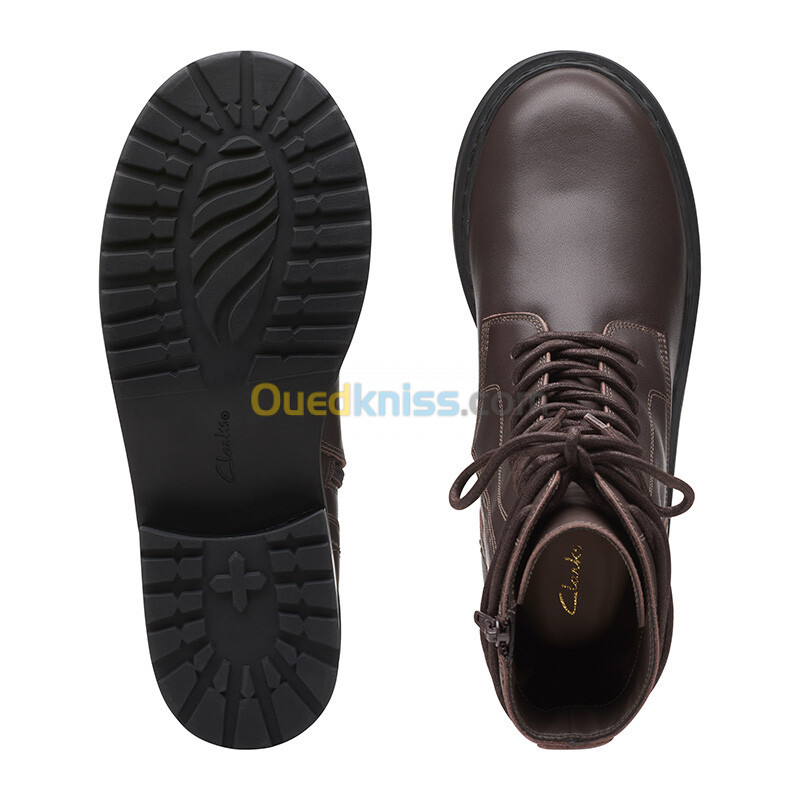 CLARKS Tilham Lace Dark Brown Lea