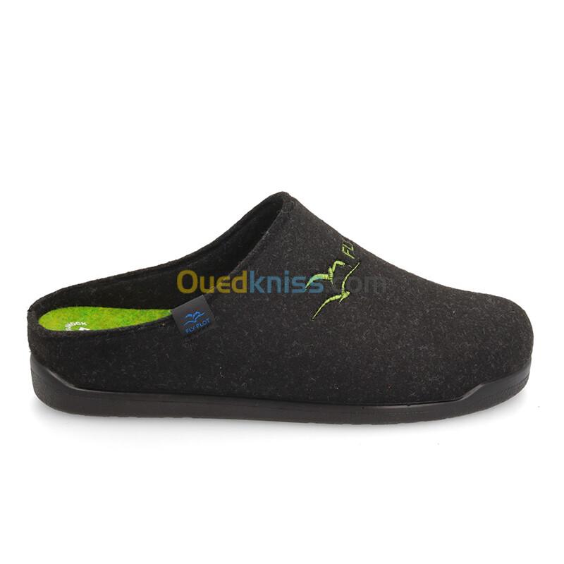 FLY FLOT Cloth Man Slipper Black