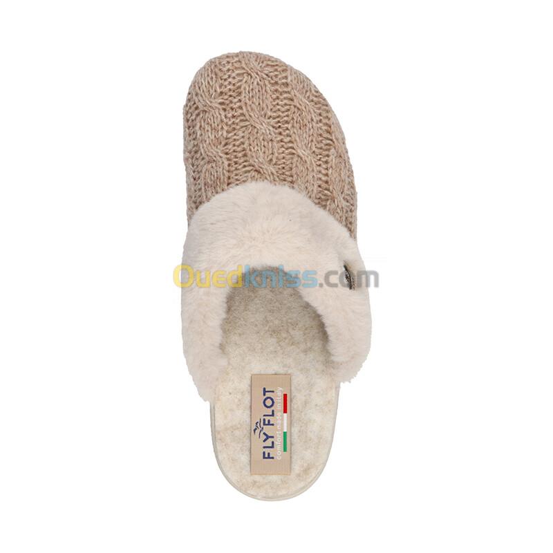 FLY FLOT Cloth Woman Slipper Beige