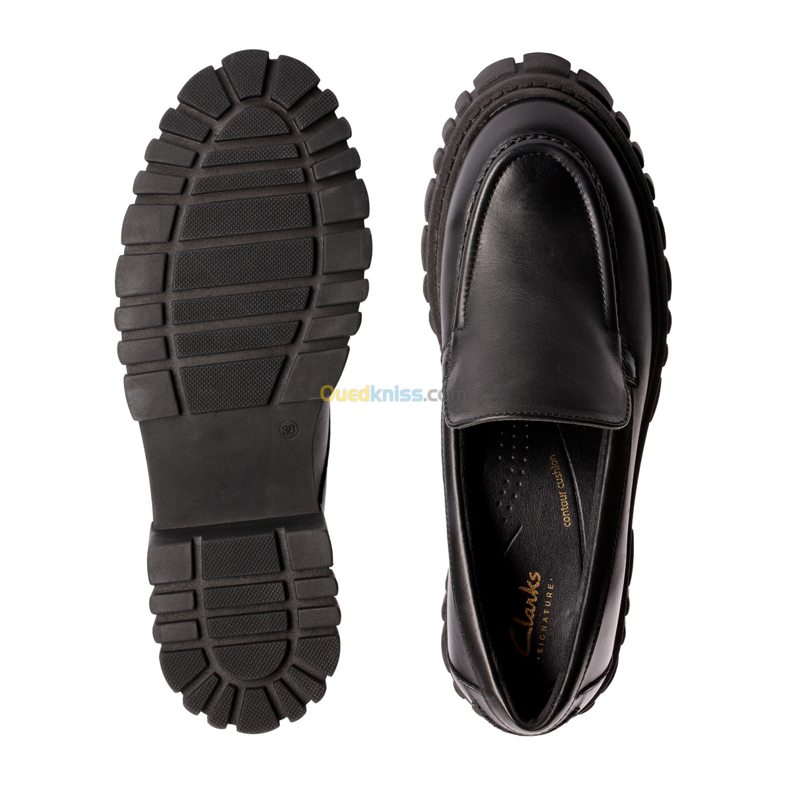 CLARKS Page Loafer Black Leather